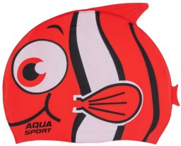 Aqua-Speed Aqua-Sport czepek junior silikonowy fish red-white AS8691 18x22cm 40g