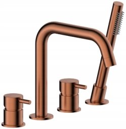 Bateria wannowa KFA KFA bateria wannowa stojąca 4-otworowa Moza, brushed rose gold PVD 5035-210-34