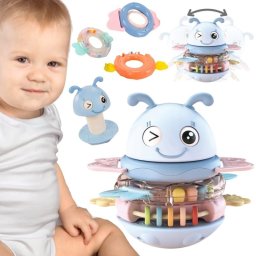 Woopie WOOPIE Baby Wańka Wstańka Zabawka Sensoryczna 2w1 Grzechotka Gryzak