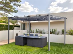 Uniprodo Zadaszenie ogrodowe aluminiowe szare 3 x 4 m