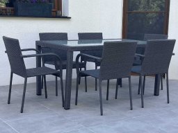 Bello Giardino Zestaw mebli stołowych AVVICENTE czarny