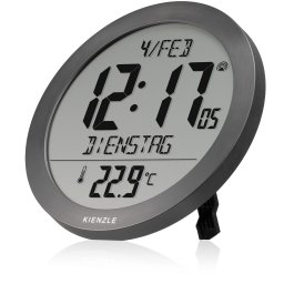 Muse KIENZLE DCF Radio-Control.Wall Clock w.Room Temp.Display anthr.