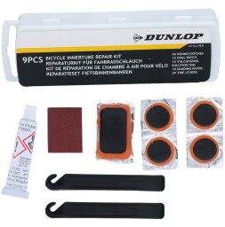 Dunlop ZESTAW NAPRAWCZY DO DĘTEK ŁATKI I KLEJ 9 ELEMENTÓW BOX DUNLOP