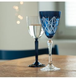 Crystal Julia Crystal Julia Kieliszki do wina 250 ml komplet 4 sztuk niebieskie Asteria