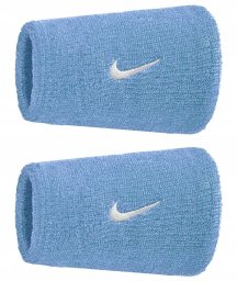 Nike Frotka Swoosh Classic Doublewide Wristbands 2 szt. niebieskie