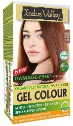 Indus Valley Do farbowania włosów Gel Colour Żelowa farba do włosów Średni miedziany blond (8.40)