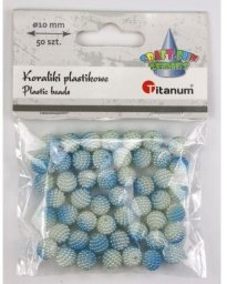 Aliga Koraliki plastikowe 10mm niebieskie ombre 50szt