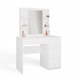 Topeshop MARINA 4P LUSTRO MIJAS PRAWE 4 Szuflady 4 Półki Biała Do Sypialni