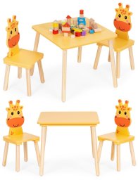 Multistore Zestaw mebli dla dzieci stolik + 2 krzesła żyrafa ECOTOYS EDUKAMP