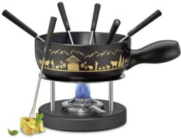 Hurtel Zestaw do fondue Spring Fondue, dla 6 os., 10 el., ceramika/metal, 2,0 l, śred. 22 cm