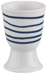 Cilio Kieliszek na jajko Cilio Amici, porcelana, śred. 5 x 7 cm, granatowe pręgi