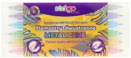 Strigo Flamastry dwustronne metaliczne 6 kolorów STRIGO