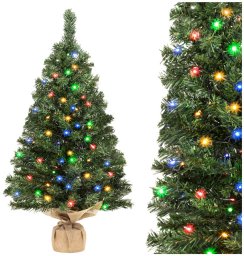 Springos Choinka sztuczna 90 cm z oświetleniem lampki choinkowe 50 LED multikolor na stolik, biurko Uniwersalny