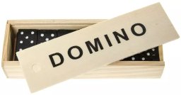 LUXMA Domino w Drewnianym Pudełku - Klasyczna Gra w Eleganckim Wydaniu