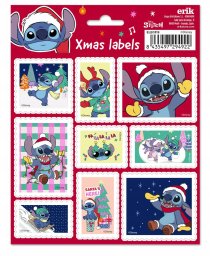 Stitch Disney - Zestaw naklejek świątecznych samoprzylepnych 18 szt.