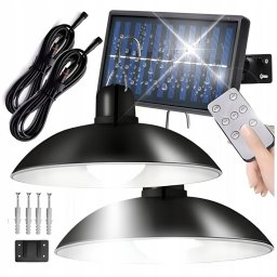 Lampa wisząca Tech-Led Lampa Solarna Ogrodowa Wisząca Żyrandol Podwójny