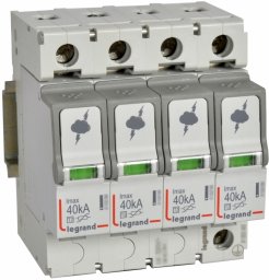 Legrand Ogranicznik przepięć Typ T2 4P 40kA 2,1kV IT-440V ON 300 IT 230/440V~ 412233