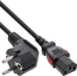 InLine InLine Power Cable – Angled Earthing Contact to C13 Lockable – 2 m