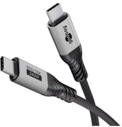 Goobay Kabel USB-C, USB4 wersja 2.0, 1 m, czarny szary - Długość kabla 1 m