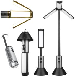 Verk Lampa turystyczna latarka kempingowa wielofunkcyjna teleskopowa LED namiot