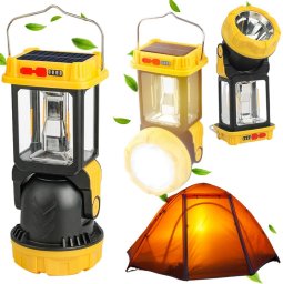 Verk Lampa solarna kempingowa LED z uchwytem do wieszania na biwak 5 trybów
