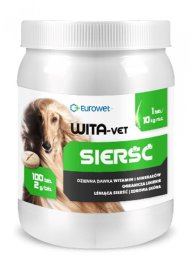 EUROWET Eurowet Wita-Vet Sierść Zestaw witamin i minerałów na sierść i skórę 100 tabletek