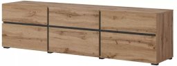 Helvetia Szafka RTV CROSS 3K3S 180cm dąb wotan/czarna HELVETIA