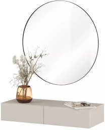 Helvetia Toaletka wisząca JUKON 2S kaszmirowa z lustrem LED 80cm HELVETIA