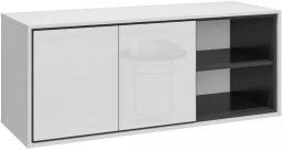Helvetia Szafka pod umywalkę nablatową GAJA 2D 120cm biały połysk/czarna z regałem HELVETIA