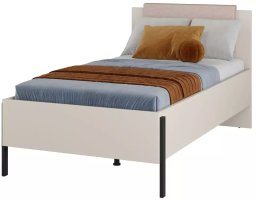 Helvetia Łóżko młodzieżowe JUKON 100x200 kaszmirowe z tapicerowanym zagłówkiem HELVETIA