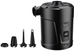 LTC Pompka akumulatorowa z wyświetlaczem LCD, 5A, 3,7V 5200mAh, czarna ladowarka typu C,4 końcówki, pokrowiec w zestawie, 18.5W, 300L /minute.