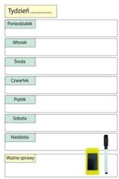 Memoboards Planer magnetyczny suchościeralny tygodniowy 30x20