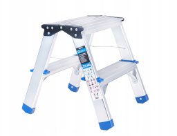 Geko Drabina aluminiowa 2-stopniowa dwustronna 150kg (1)
