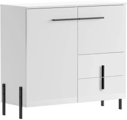 FURNIVAL Komoda JUSTINE 100 2D2S biała/biały połysk FURNIVAL