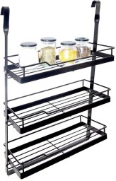 Malys Group Półka kuchenna wisząca 3 poziomy reling metal czarny RADKA ORION (ORI_151924)