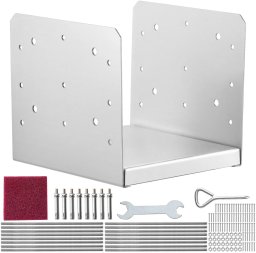 vidaXL Regulowana podstawa słupa 203x203 mm stal nierdzewna 4 szt. do tarasu