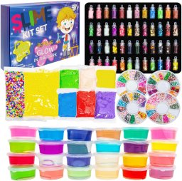 Branded toys Zestaw Do Robienia Glutów Slime Gluty Glinka Ozdoby Brokat Ogromny Zestaw