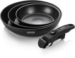 Patelnia Haeger PA-C04.021A Easy Fit Pans Zestaw patelni z odpinanym uchwytem 3szt PA-C04.021A (5608475041471)