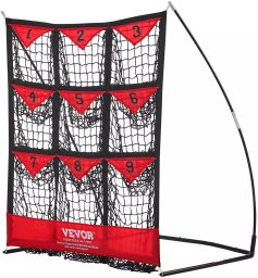 Training Showroom Siatka baseballowa treningowa 9 otworów składana z torbą trening rzutu