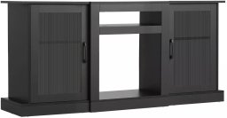 AMD Meble Szafka RTV do 1651mm nowoczesna z podświetleniem LED półki szklane czarna