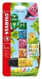 Stabilo Zakreślacze mini Animal vibes set 5szt