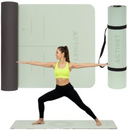 Actiget Mata do jogi, ćwiczeń fitness 183x61 cm antypoślizgowa, materac do stretchingu miętowy Uniwersalny