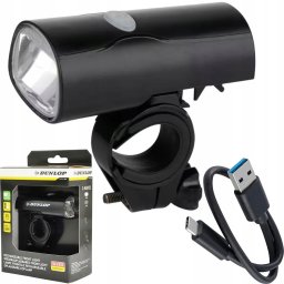 Dunlop Lampka Rowerowa Przednia LED USB-C Certyfikat 2 tryby Dunlop