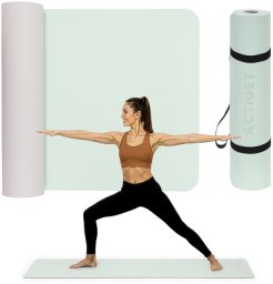 Actiget Mata do jogi, ćwiczeń fitness 183x61 cm antypoślizgowa, materac do stretchingu, miętowy Uniwersalny