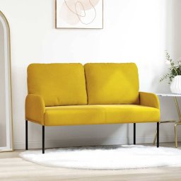 vidaXL z poduszką 110cm Żółty sklejka