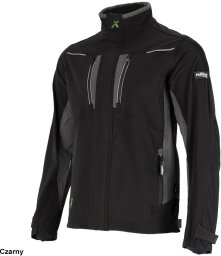 Stalco Męska bluza robocza elastyczna wiatroszczelna dodatki odblaskowe 3M Scotchlite budownictwo serwis montaż oliwkowa czarna STRETCH LINE - czarny 2XL