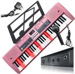 Suprimo Keyboard organy z mikrofonem dla dzieci podświetlane klawisze różowa 6136L