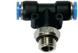 Pneumat System Trójnik wtykowy T z tworzywa sztucznego do węża 10, G1/2z, 131.012-10 (0001-00015-68241)