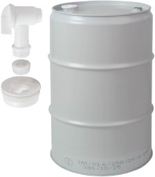 Beczkopol Beczka stalowa metalowa TH 60L korki 2 i 3/4 z kranikiem atest - SZARA Beczka stalowa metalowa TH 60L korki 2 i 3/4 z kranikiem atest - SZARA