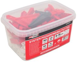 AWTools AWTOOLS SYSTEM POZIOMOWANIA BRAMKOWY 1,0mm 150+50szt.+SZCZ.REG.(BRAMKA 5-15mm + KLIN + SZCZYPCE)